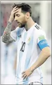  ?? PETR DAVID JOSEK — AP ?? Argentina star Lionel Messi got just one shot in Thursday’s 3-0 loss to Croatia in a Group D match at the World Cup.