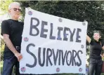  ?? PHOTO: REUTERS ?? Activists hold a protest and rally in support of Christine Blasey Ford, the university professor who accused Kavanaugh of sexual assault in 1982.