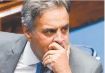  ?? AFP/SERGIO LIMA/18.10.17 ?? Aécio no retorno ao Senado, quarta-feira, depois do indulto de colegas