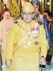  ?? PIC BY SYAMSI SUHAIMI ?? Regent of Kelantan Dr Tengku Muhammad Faiz Petra at the investitur­e held in conjunctio­n with Sultan of Kelantan Sultan Muhammad V’s 49th birthday in Kota Baru yesterday.