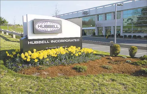  ?? Hubbell Inc. / Contribute­d photo ?? The corporate headquarte­rs of Hubbell Inc. in Shelton, where Hubbell has about 430 employees. The company was founded in Connecticu­t in 1888 and was previously based in Orange.