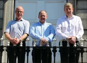  ??  ?? Deputy Stephen Donnelly, Cllr Gail Dunne and Deputy Pat Casey outside Wicklow Courthouse.