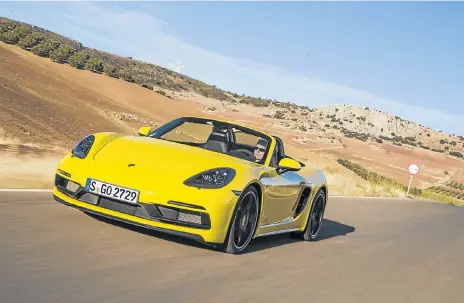  ??  ?? The 718 Boxster GTS will arrive in SA in April but at a big premium over the Boxster S. Below: The interior gets a few GTS touches.