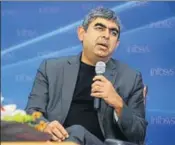  ?? MINT/FILE ?? CEO Vishal Sikka said Infosys plans to hire US workers in fields such as artificial intelligen­ce.