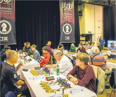  ?? Pictures: Steve MacDougall. ?? The chess event at the Bonar Hall began on Friday and runs until Sunday.