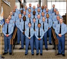  ?? GEORGIA DEPARTMENT OF PUBLIC SAFETY ?? Thirty recent graduates of the 106th cadet class of the Georgia State Patrol were fired last month because of allegation­s of widespread cheating.