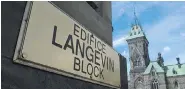  ?? ADRIAN WYLD / THE CANADIAN PRESS ?? The Langevin Block, which houses the Prime Minister’s Office, will be renamed, it was announced Wednesday.