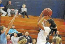  ?? GENE WALSH — DIGITAL FIRST MEDIA ?? Plymouth Whitemarsh’s Taylor O’Brien pulls up for jump shot.