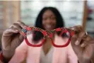  ?? Nancey Harris displays a Vontélle Eyewear creation. Photograph: Ramin Talaie/ The Guardian ??