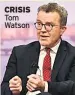  ??  ?? CRISIS Tom Watson