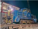  ?? CHASEWATER RAILWAY ?? Hunslet 0-6-0DH No. 9000 alongside Brownhills West signalbox on October 11 after arriving from Sellafield.