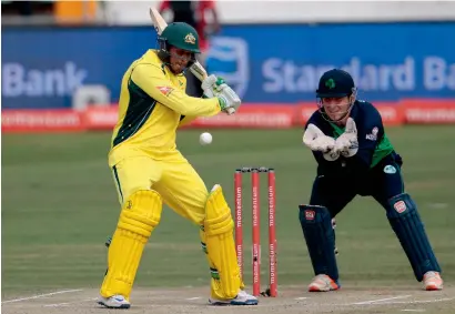  ?? AFP ?? Usman Khawaja plays a shot during the ODI match against Ireland at the Willowmoor­e cricket ground in Benoni, South Africa. —