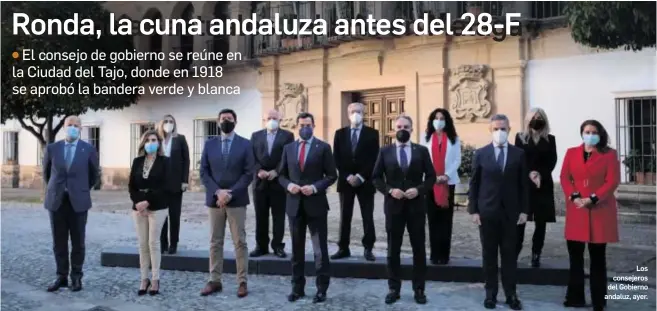  ?? JAVIER FLORES ?? Los consejeros del Gobierno andaluz, ayer.