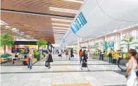  ??  ?? WORKS GROUNDED: Artist impression­s of the stalled Townsville Airport redevelopm­ent.