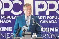  ?? JACQUES BOISSINOT THE CANADIAN PRESS ?? People's Party of Canada Leader Maxime Bernier will not participat­e in the official election debates, set for Sept. 8 and 9.