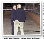  ??  ?? Cops at scene of murder of Niheen Donigan on 109th Ave. and 171st St. in Jamaica, Queens, on Sunday.