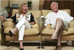  ??  ?? Armchair critics: Steph and Dom from Kent, the stars of Gogglebox