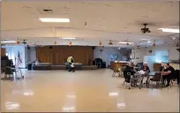  ??  ?? Normally bustling Ukiah Senior Center is empty while take-out meals are being prepared in the kitchen.