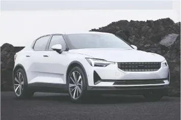  ?? — PHOTOS: POLESTAR ?? Polestar will offer three versions of its all-electric Polestar 2.