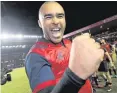  ??  ?? Job done: Simon Zebo celebrates Munster’s victory