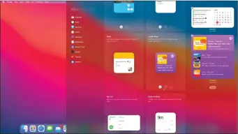  ??  ?? The UI in macos Big Sur features reworked icons, menus, Notificati­on Centre and Widgets