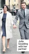  ??  ?? Julia Goulding with her partner