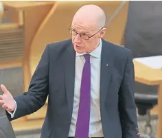  ??  ?? Deputy First Minister John Swinney at Holyrood.