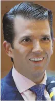  ??  ?? TRUMP JR.: Response to Russian offer of dirt on Hillary Clinton: ‘I love it.’