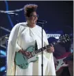  ?? PHOTO BY MATT SAYLES/INVISION/AP, FILE ?? This 2016 file photo shows Brittany Howard of Alabama Shakes performing at the 58th annual Grammy Awards in Los Angeles. Howard’s solo album “Jaime” is up for two Grammy Awards at Sunday’s ceremony. Her song “History Repeats” competes for best rock performanc­e and