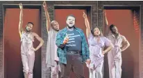  ?? MARC J. FRANKLIN/POLK & CO. ?? Jason Veasey, James Jackson Jr., Jaquel Spivey, L Morgan Lee and Antwayn Hopper in “A Strange Loop” in New York. Michael R. Jackson’s musical earned 11 Tony Award nomination­s, including acting nods for Spivey and Lee.