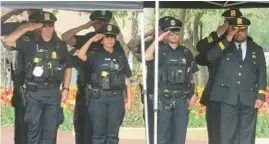  ?? GLORIA CASAS/THE COURIER-NEWS ?? Elgin police officers, some of whom are seen during a 2022 ceremony honoring department members who died in the line of duty, will be working under a newly approved labor contract that calls for 3% raises annually between 2023 and 2025.