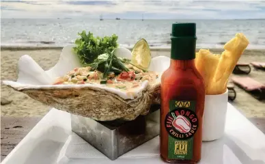  ??  ?? KATA Fiji Bongo Chilli Sauce is available in major supermarke­ts around Fiji.