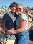  ?? (Katie Richards via AP). ?? This image provided by Katie Richards shows Miguel Corzo and Katie Richards last fall in Chicago. Richards and Corzo got engaged during the April 8 eclipse after participat­ing in the Marriage Pact at Boston College in early 2021.