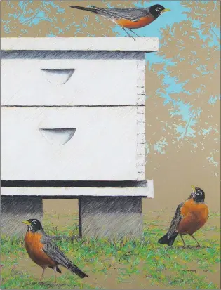  ?? Courtesy Image ?? “Robins” Pastel by David Mudrinich