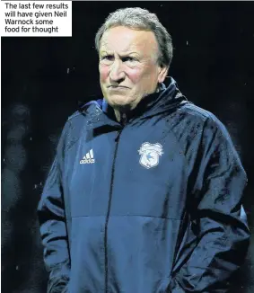  ??  ?? The last few results will have given Neil Warnock some food for thought