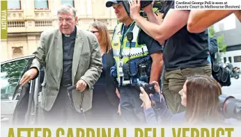  ??  ?? Cardinal George Pell is seen at County Court in Melbourne (Reuters)