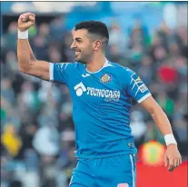  ?? FOTO: EFE ?? Ángel, celebrando un gol con el Getafe