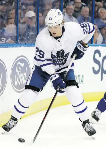  ?? CHRIS O’MEARA / THE CANADIAN PRESS FILES ?? William Nylander was conspicuou­s by his absence as training camp began for Toronto on Thursday. Nylander and the Leafs are embroiled in a contract dispute.