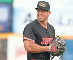  ?? BOB KARP/DAILY RECORD-USA TODAY NETWORK ?? Tim Tebow is hitting .241 this season with four home runs and 21 RBI in 53 games in Class AA for the Mets.