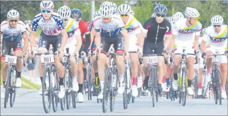  ?? Herald file photo ?? Cyclists tackle Vancouver Hill at the start of the 2016 Prospera Granfondo Axel Merckx Okanagan.