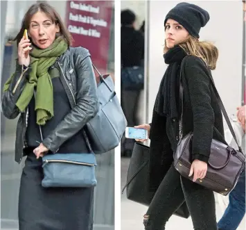  ??  ?? Actress Emma Watson needs Saint Laurent’s Classic Duffle (£1,190) and the large Leather Tote (£990) when she’s travelling across the Atlantic