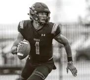  ?? Joe Buvid / Contributo­r ?? QB Kyron Drones and Shadow Creek are now in Class 6A after winning a 5A title last season.