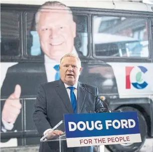  ?? BERNARD WEIL/TORONTO STAR FILE PHOTO ?? TV-style news videos produced by staff were a fixture of Premier Doug Ford’s election campaign.