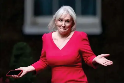  ??  ?? New culture secretary Nadine Dorries may know what counts as an ‘iconic’ bit of British programmin­g in 2021 despite it seeming like anybody’s guess (Reuters)