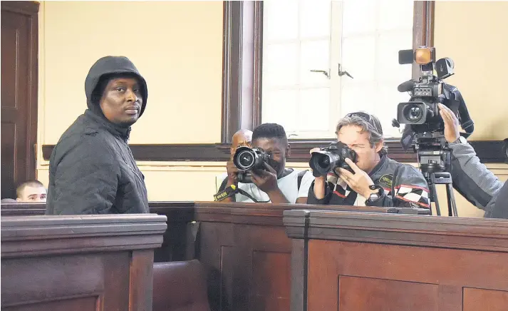  ?? Picture: Refilwe Modise ?? IN FOCUS. Coup plot accused Elvis Ramosebudi in the Johannesbu­rg Magistrate’s Court yesterday.