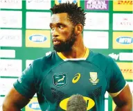  ??  ?? ‘Second best’: Springbok captain Siya Kolisi