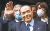  ?? Alessandra Tarantino Associated Press ?? BOASTFUL BILLIONAIR­E
Silvio Berlusconi was Italy’s longest-serving prime minister despite sex parties and fraud charges.