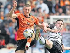  ?? ?? TOP TERRORS: Glenn Middleton tries to escape the grip of Nick Mcallister of Ayr United; Louis Moult celebrates; Sam Mcclelland and the Honest Men’s Jamie Murphy.