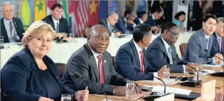  ??  ?? President Cyril Ramaphosa participat­es in the G7 Outreach working session in Charlevoix, Quebec, Canada.