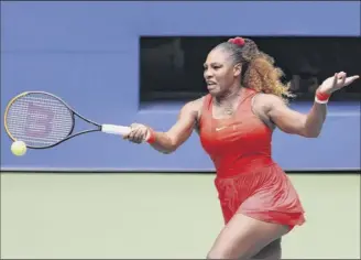  ?? Al Bello / Getty Images ?? Serena Williams says she never would have dreamed that she’d still be playing at age 39. She is still chasing a 24th major championsh­ip and said she still enjoys playing.